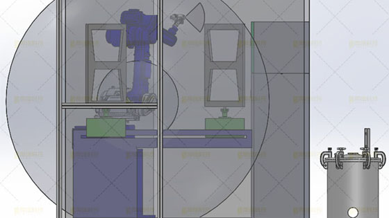 噴涂<a href='http://www.ayqiye.cn' target='_blank'><u>機器人工作站</u></a>正視圖